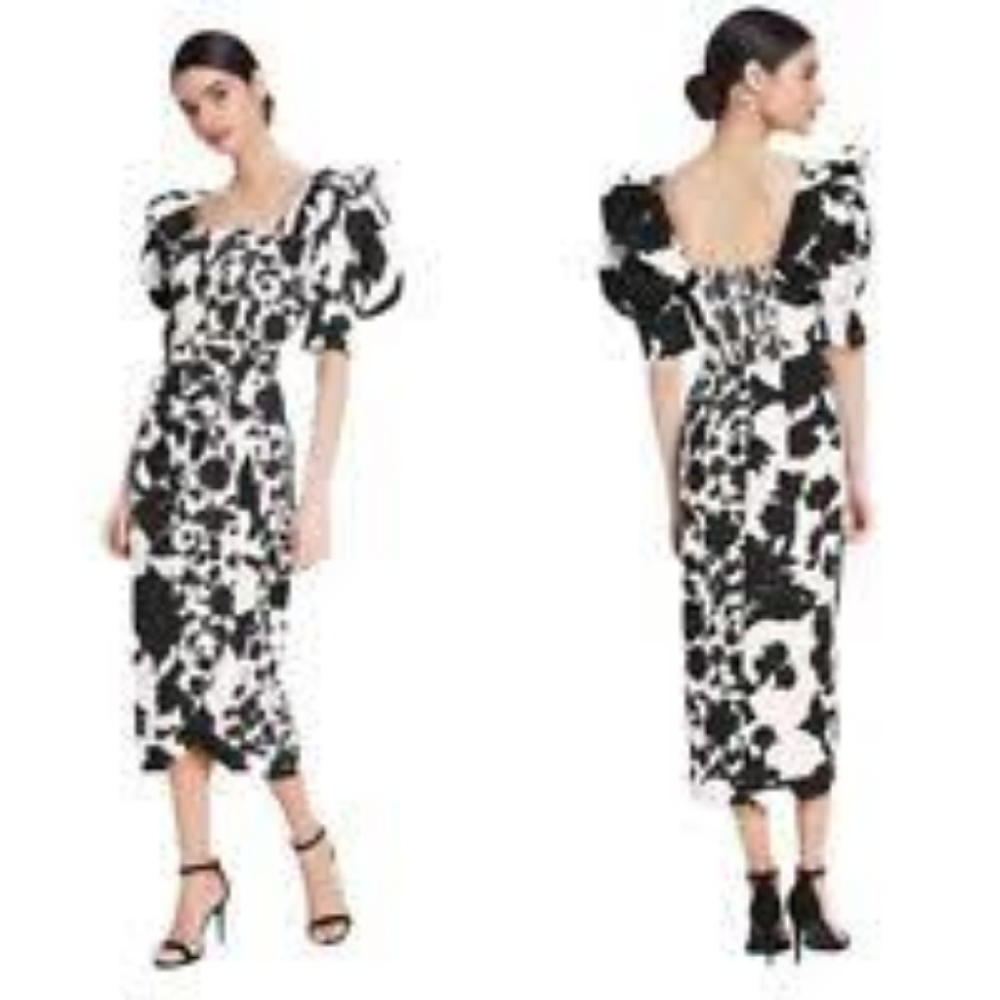 Christopher John Rogers Black White Dress sz. 4 - Picture 3 of 15
